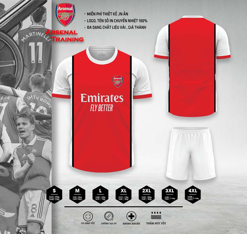 Áo Bóng Đá CLB Arsenal Training - Màu Đỏ