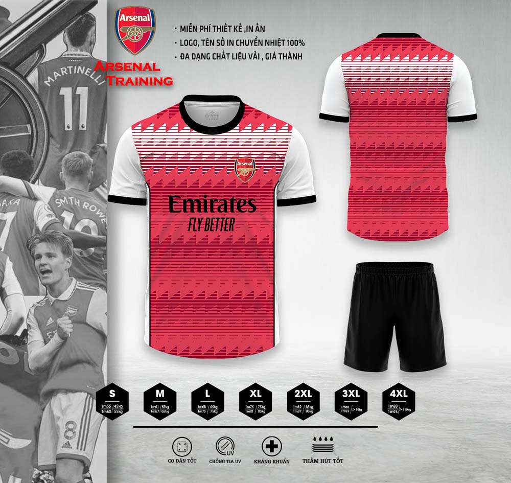 Áo Bóng Đá CLB Arsenal Training - Màu Đỏ