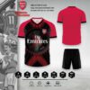 Áo Đá Bóng CLB Arsenal Training - Màu Đen Đỏ