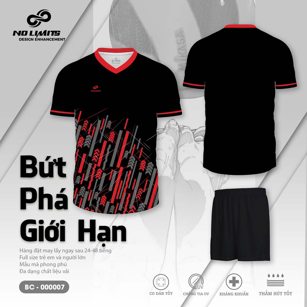 Bộ Quần Áo Bóng Chuyền Nam/Nữ BC - 000007 - Màu Đen