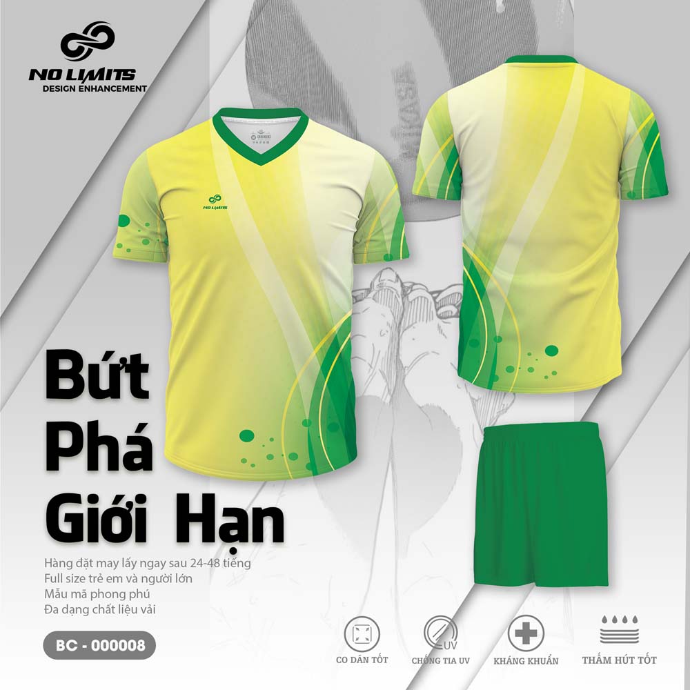 Bộ Quần Áo Bóng Chuyền Nam/Nữ BC - 000008 - Màu Vàng