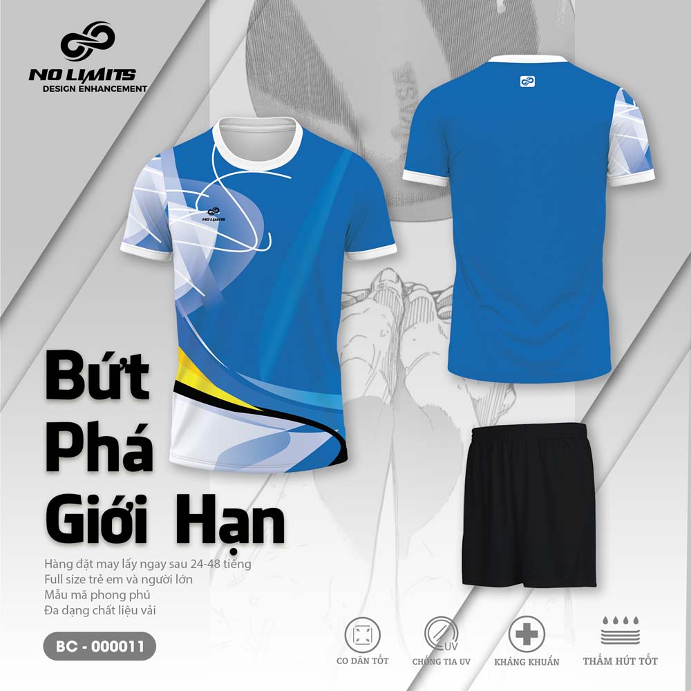 Bộ Quần Áo Bóng Chuyền Nam/Nữ bc - 000011 Màu Xanh