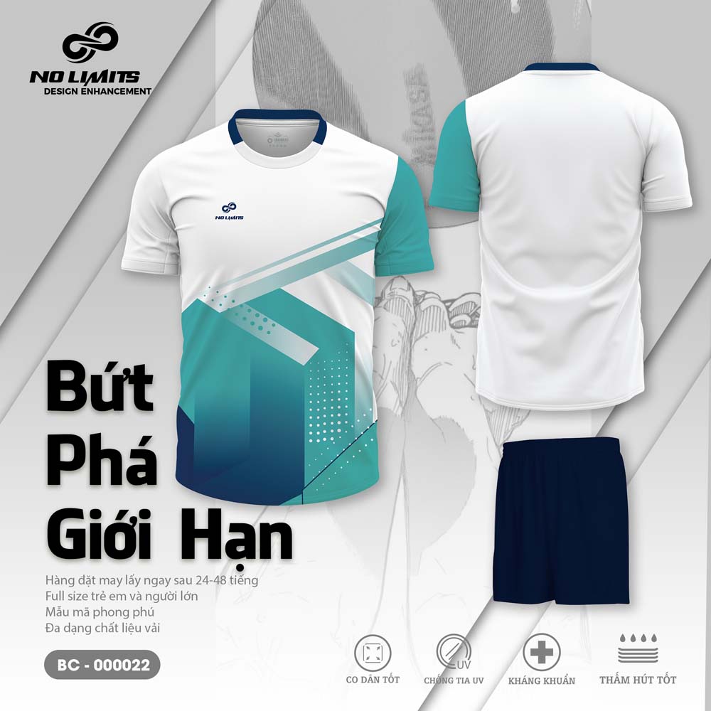 Bố Quần Áo Bóng Chuyền - 000022 Màu Xanh Trắng