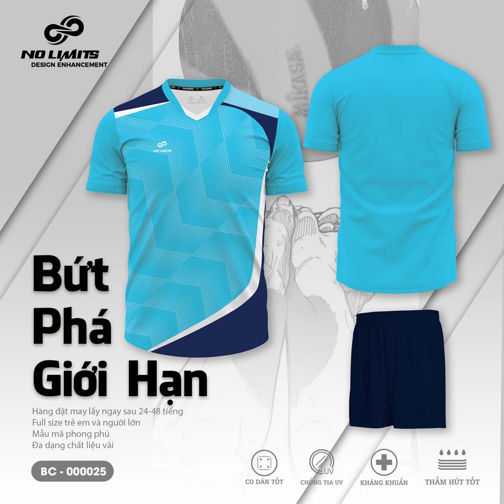 Bộ Quần Áo Bóng Chuyền Nam/Nữ BC - 000025 - Màu Xanh