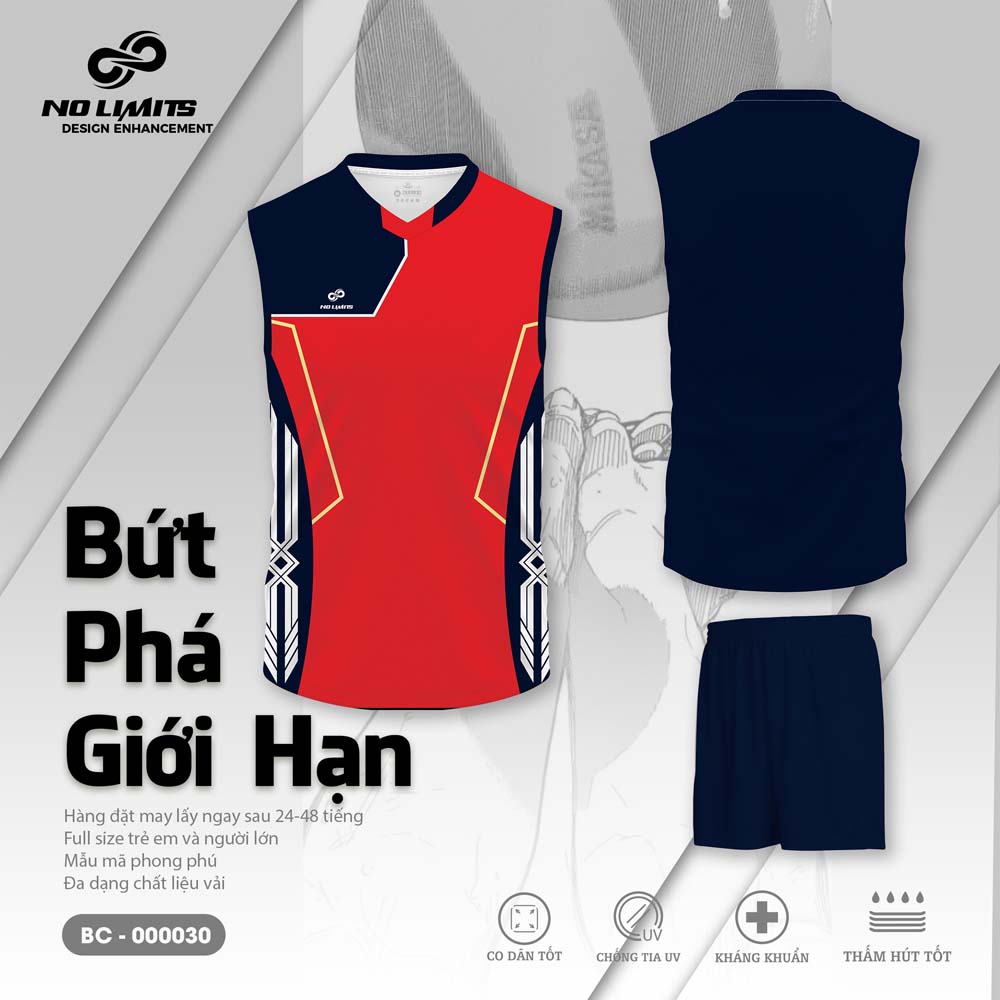 Bộ Quần Áo Bóng Chuyền Nam/Nữ BC - 000030 - Màu Đỏ