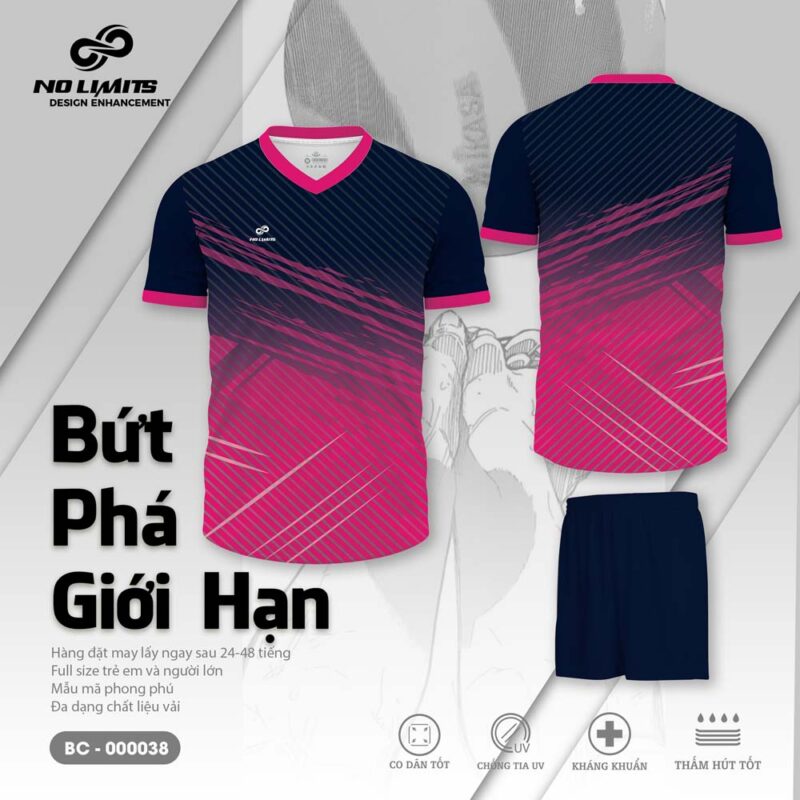Bộ Quần Áo Bóng Chuyền Nam/Nữ BC - 000038 - Màu Hồng Tím Than