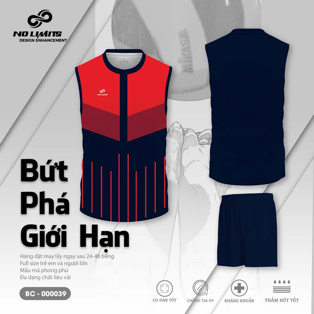 Bộ Quần Áo Bóng Chuyền Nam/Nữ BC - 000039 - Màu Tím Than Đỏ