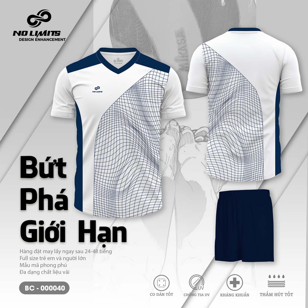Bộ Quần Áo Bóng Chuyền Nam/Nữ BC - 000040 - Màu Trắng