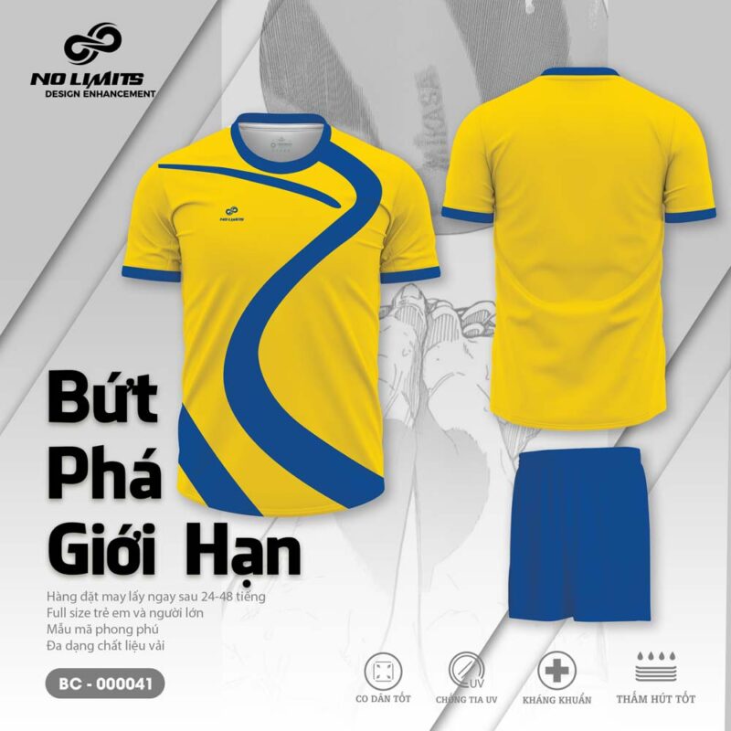 Bộ Quần Áo Bóng Chuyền Nam/Nữ BC - 00018 - Màu Vàng