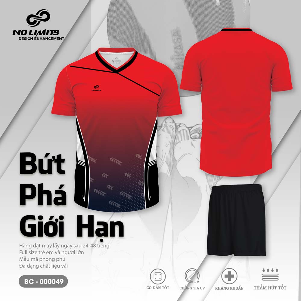 Bộ Quần Áo Bóng Chuyền Nam/Nữ BC - 000049 - Màu Đỏ
