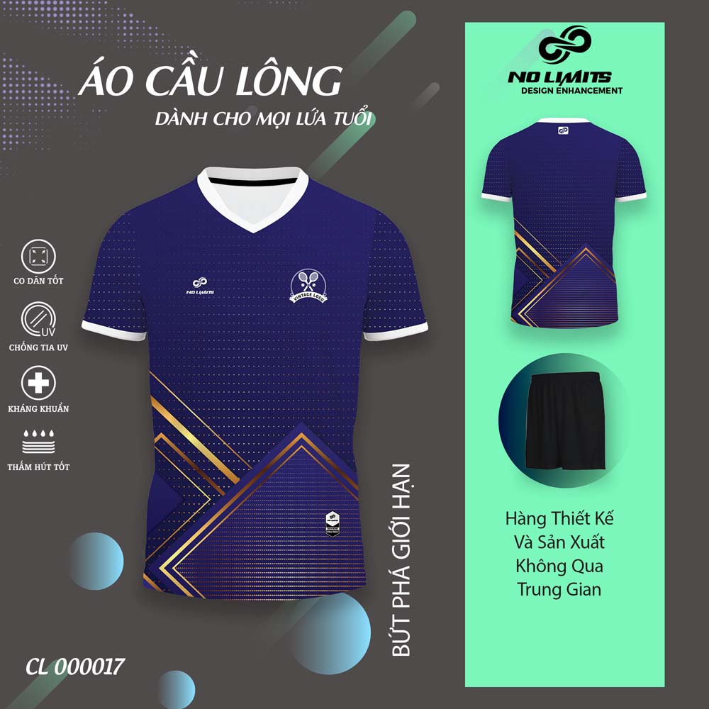 Quần Áo Cầu Lông Nam/Nữ CL - 00017 Màu Tím
