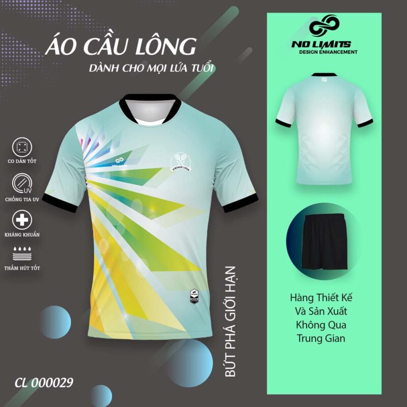 Quần Áo Cầu Lông Nam/Nữ CL - 00029 - Màu Xanh