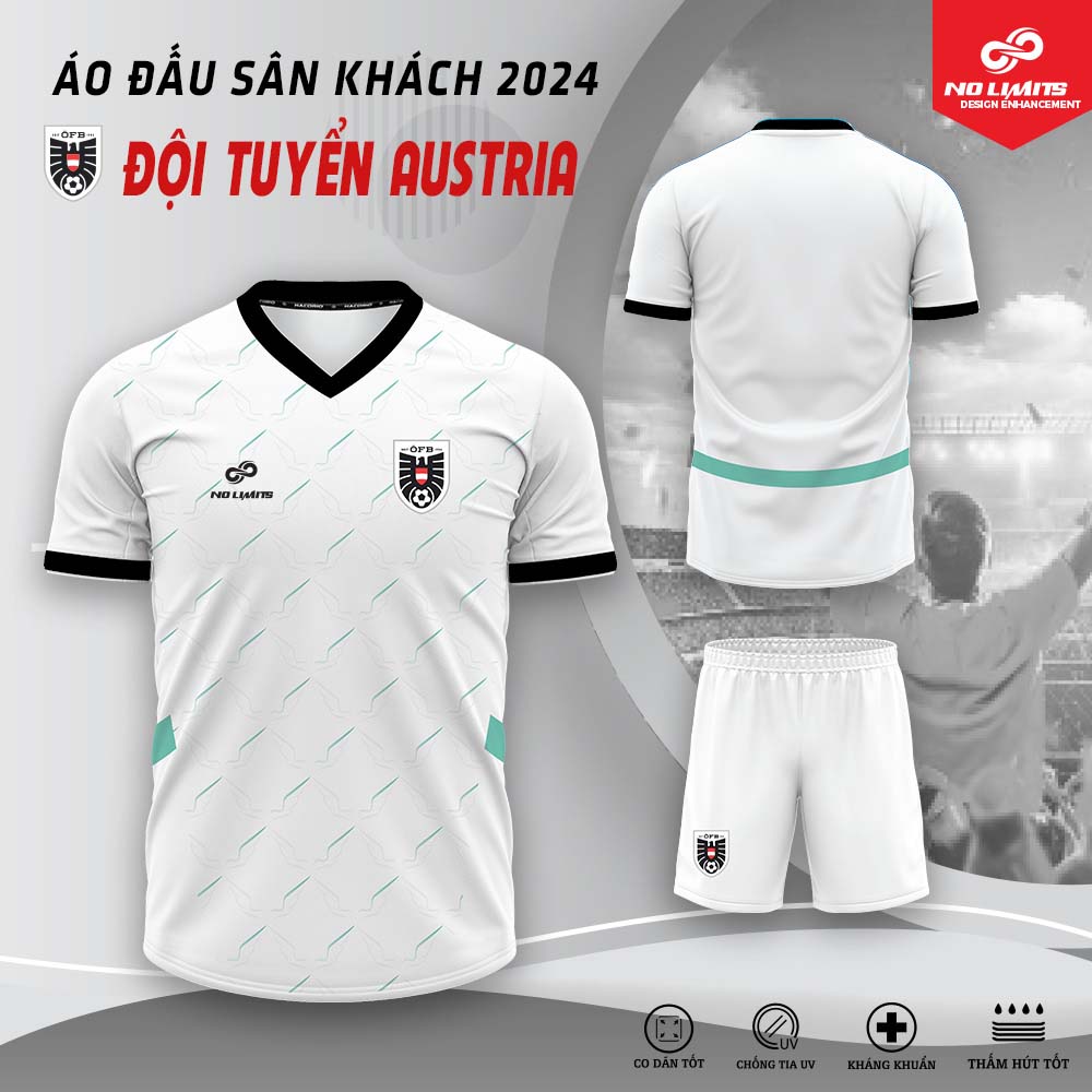 Áo Đấu Sân Khách Đội Tuyển Austria 2024 Màu Trắng