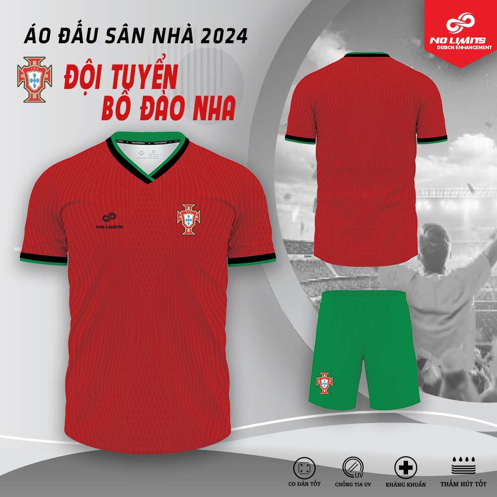 Áo Đấu Sân Nhà Đội Tuyển Bồ Đào Nha 2024 Màu Đỏ