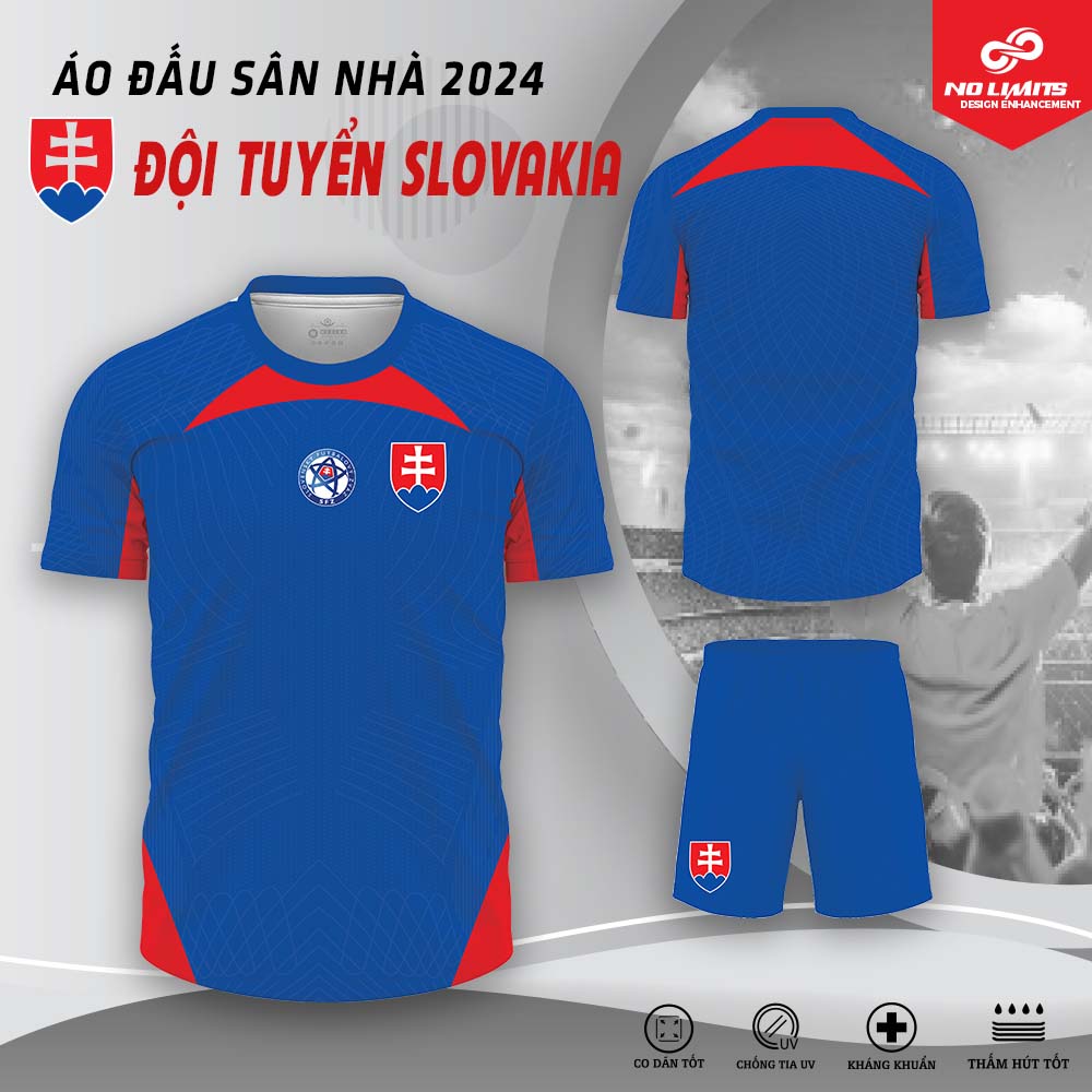 Áo Đấu Sân Nhà Đội Tuyển Slovakia 2024 - Màu Xanh Bích