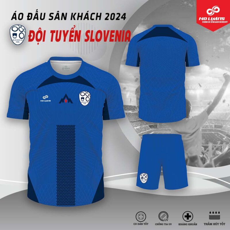 Áo Đấu Sân Khách Đội Tuyển Slovenia 2024 - Màu Xanh Bích