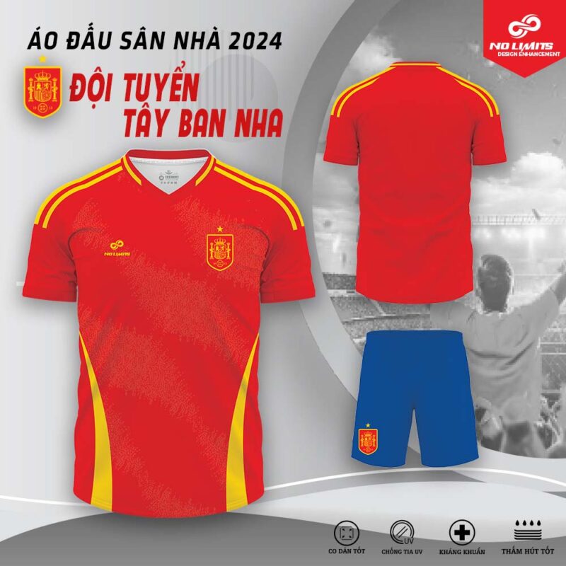 Áo Đấu Sân Nhà Đội Tuyển Tây Ban Nha 2024 - Màu Đỏ