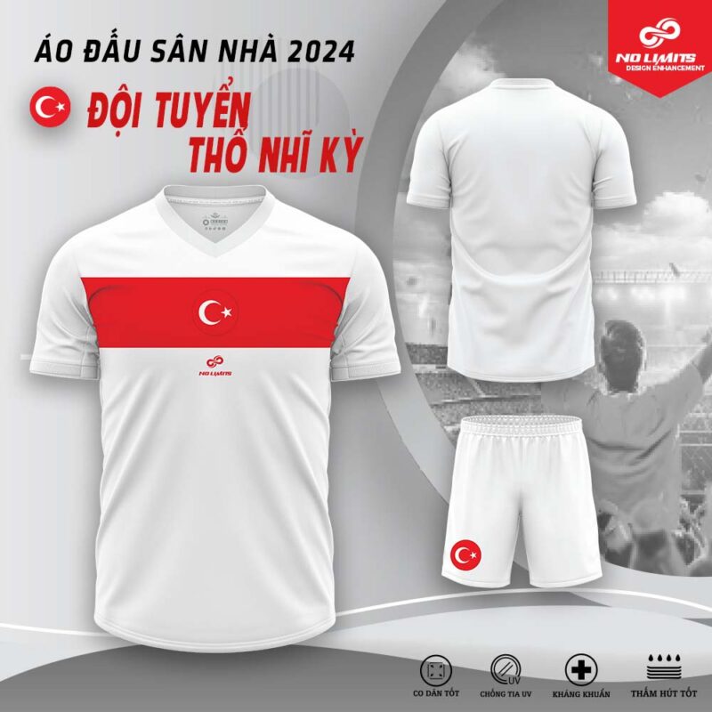 Áo Đấu Sân Nhà Đội Tuyển Thổ Nhĩ Kỳ 2024 - Màu Trắng