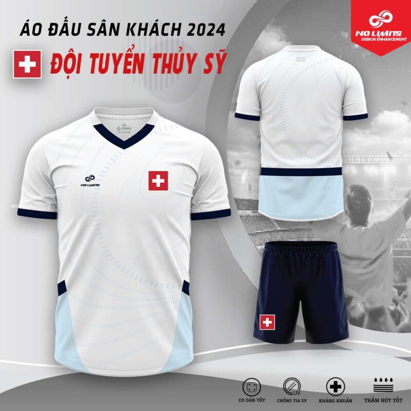 Áo Đấu Sân Khách Đội Tuyển Thủy Sỹ 2024 - Màu Trắng