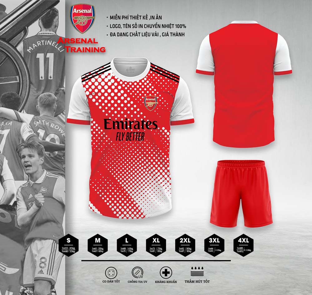 Áo Bóng Đá CLB Arsenal Training 10 - Màu Đỏ
