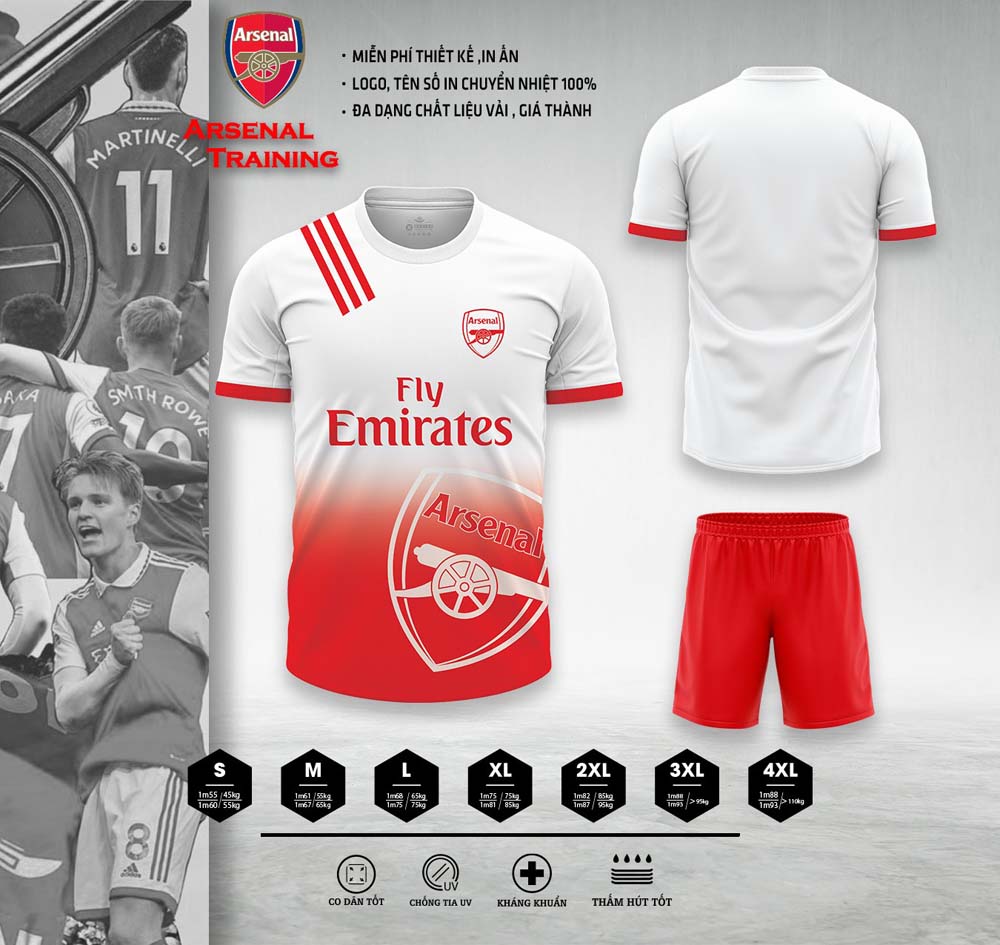 Áo Bóng Đá CLB Arsenal Training 12 - Màu Đỏ