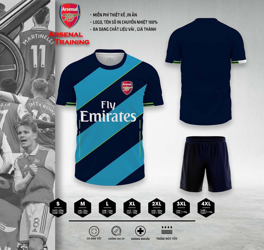 Áo Bóng Đá CLB Arsenal Training 18 - Màu Tím Than