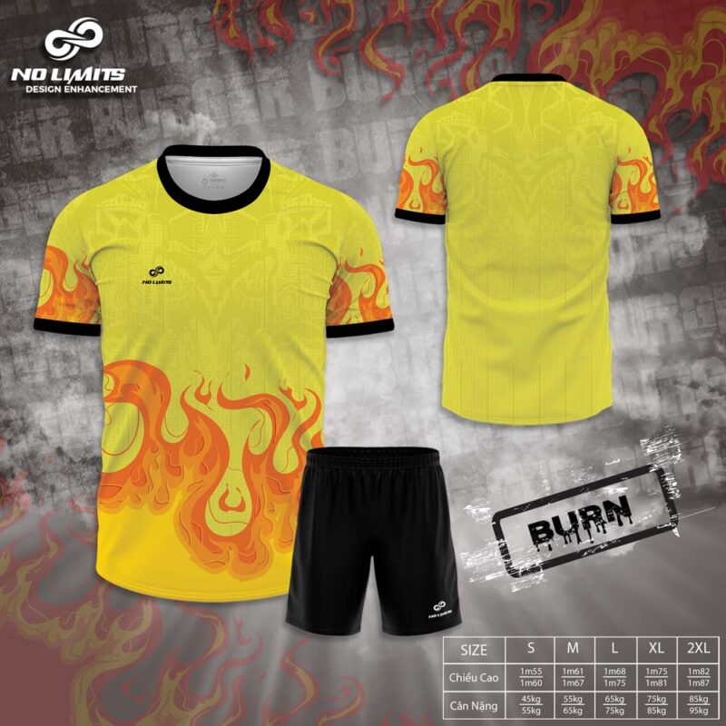 Mẫu Áo Đấu BURN - Màu Vàng- 24/25