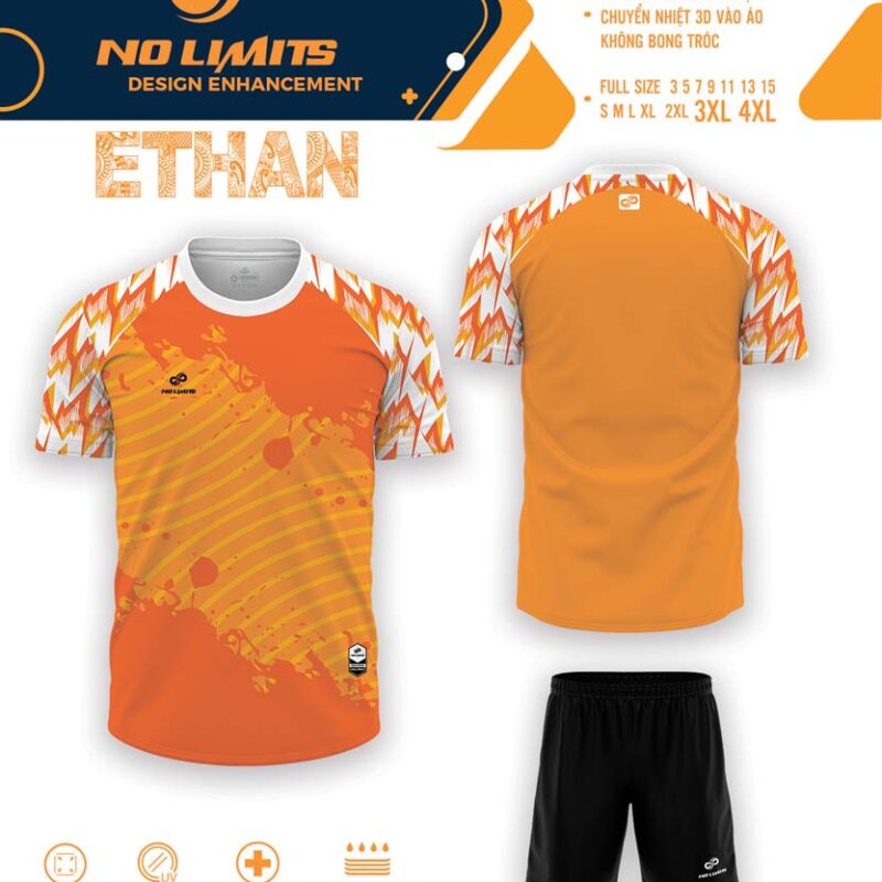 Mẫu Áo Đấu ETHAN - Màu Cam - 24/25