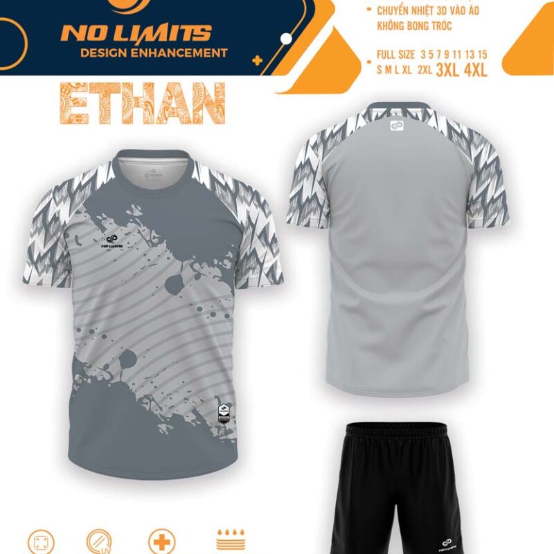 Mẫu Áo Đấu ETHAN - Màu Xám - 24/25