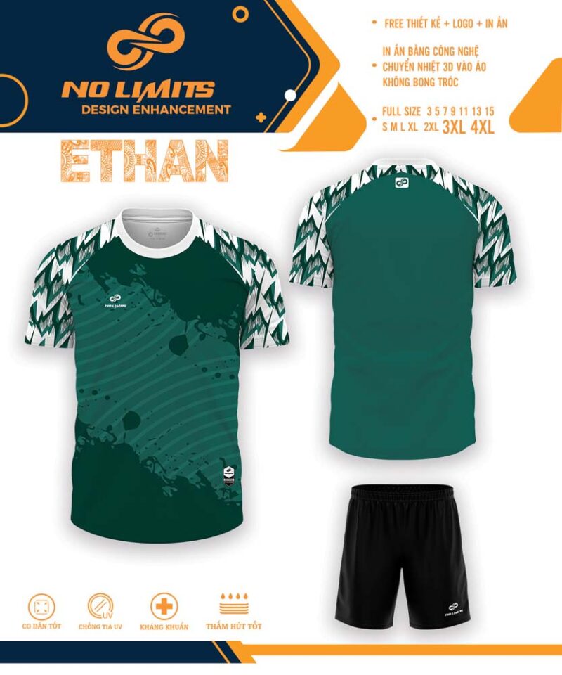 Mẫu Áo Đấu ETHAN - Màu Xanh - 24/25