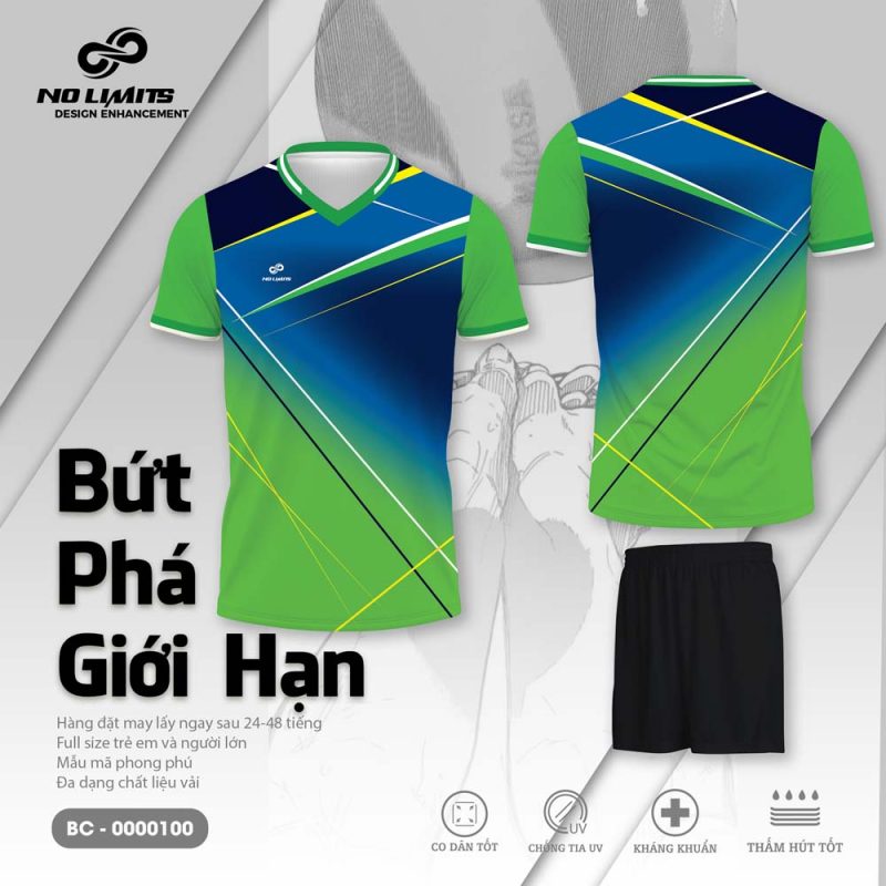 Bộ Quần Áo Bóng Chuyền - 0000100 Màu Xanh Lá