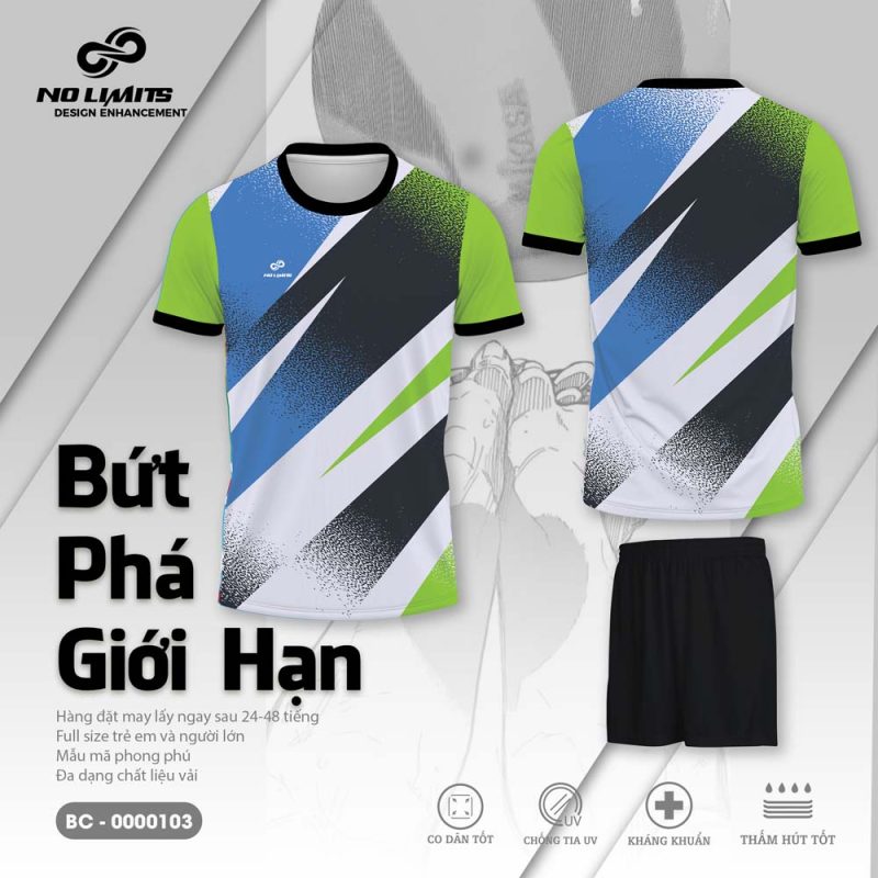 Bộ Quần Áo Bóng Chuyền Nam/Nữ - 0000103 Màu Xanh Chất