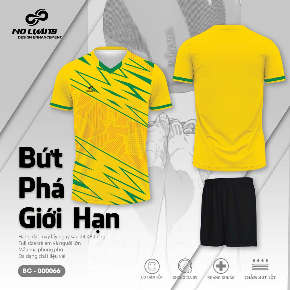 Bộ Quần Áo Bóng Chuyền - 000066 Màu Vàng Phối Xanh Lá