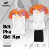 Bộ Quần Áo Bóng Chuyền - 000080 Màu Trắng Phối Cam