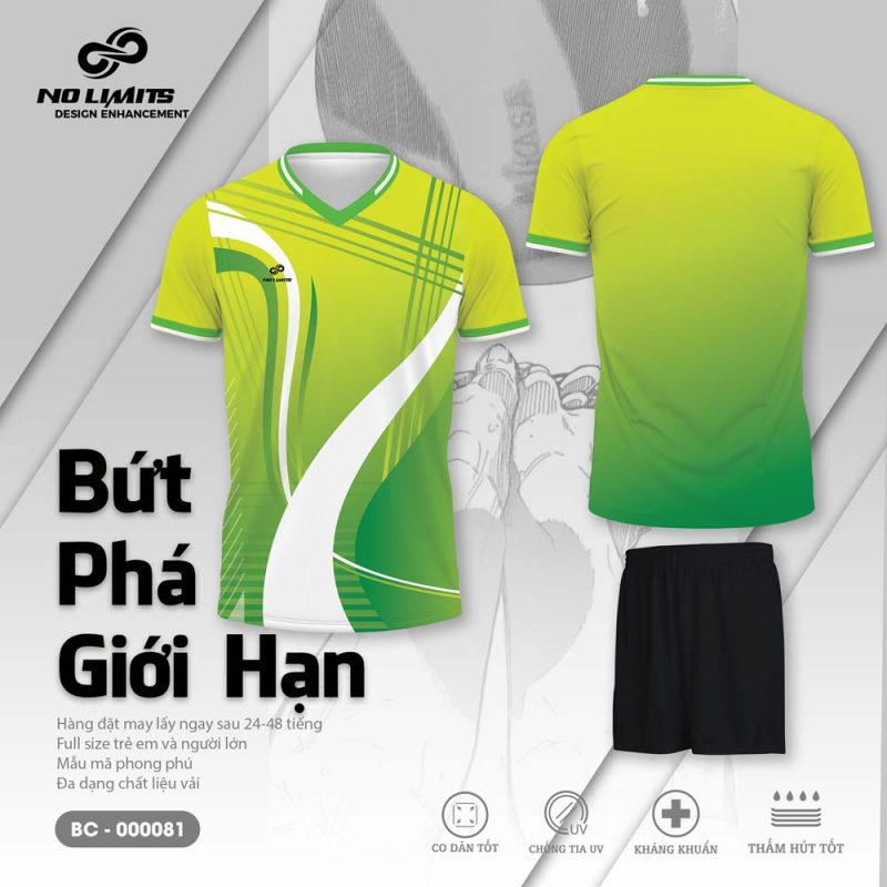 Bộ Quần Áo Bóng Chuyền - 000081 Màu Xanh Nõn Chuối