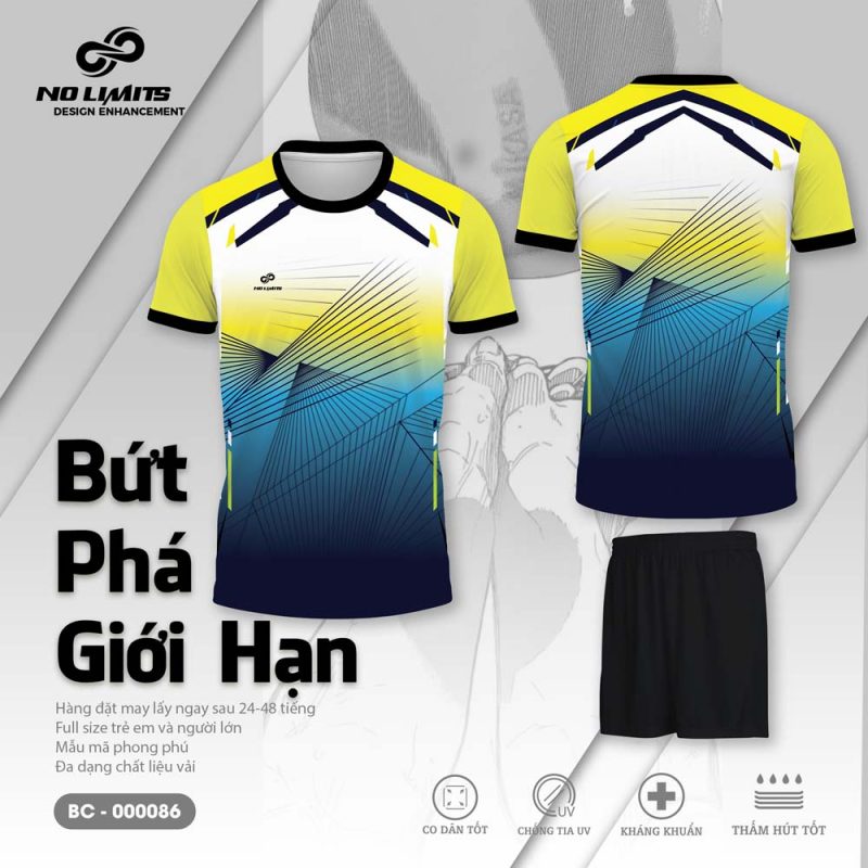 Bộ Quần Áo Bóng Chuyền - 000086 Màu Vàng