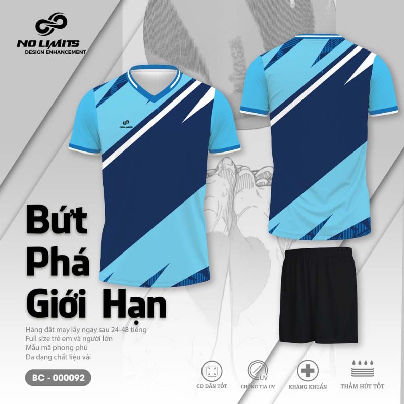 Bộ Quần Áo Bóng Chuyền - 000092 Màu Xanh Phối