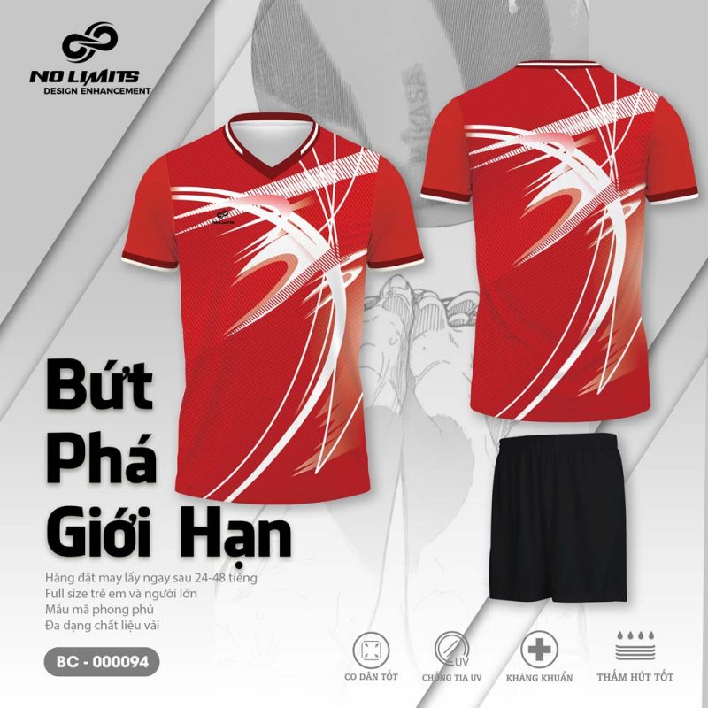 Bộ Quần Áo Bóng Chuyền - 000094 Màu Đỏ